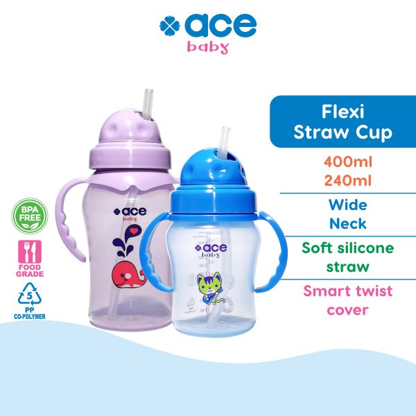 ACE BABY Flexi Straw Cup Drinking Cup with handle